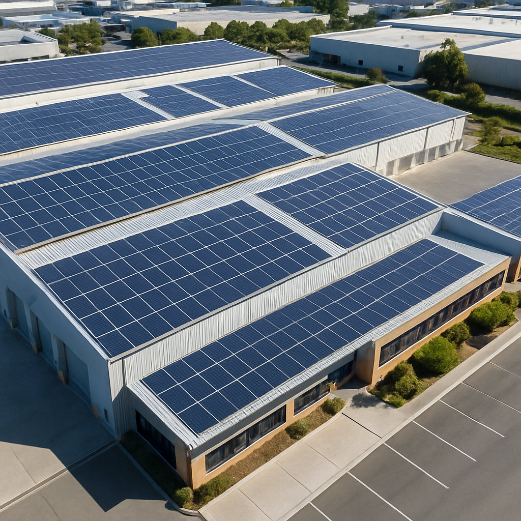 Panales solares instalados en el techo